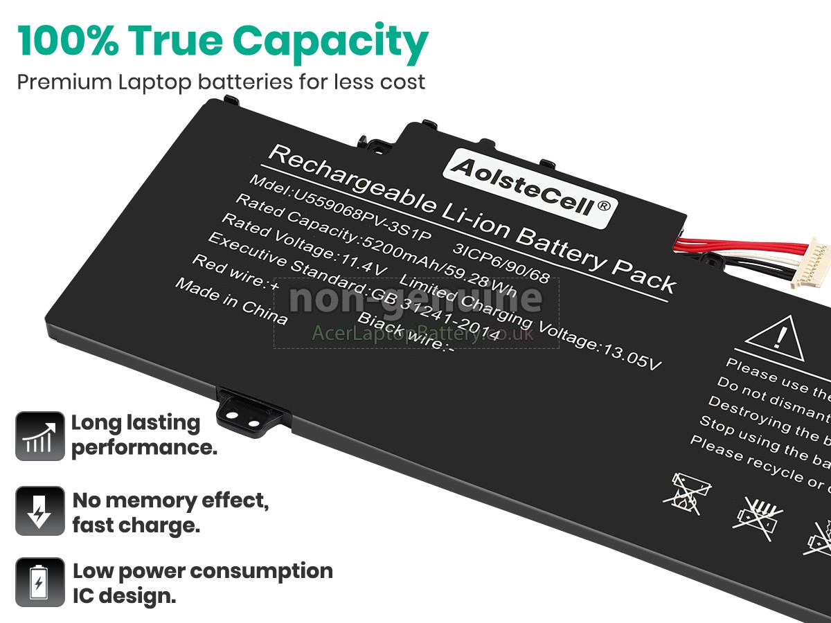 replacement Gateway GWNR71517-BK battery
